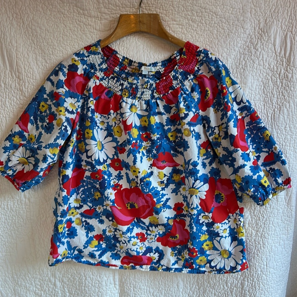Boden Multicolor Smocked Top